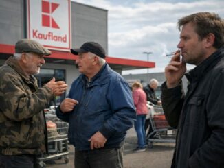 Vyslechnutý rozhovor před Bruntálským Kauflandem
