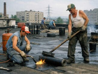 Práce na střeše - devadesátky