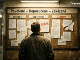 Muž před nástěnkou v práci